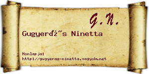 Gugyerás Ninetta névjegykártya